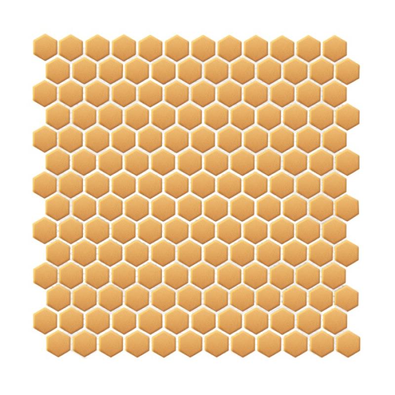 HEXAGONIC Mini Hexagon Gold matt Keramická mozaika DUNIN (27,2x30cm/1ks)