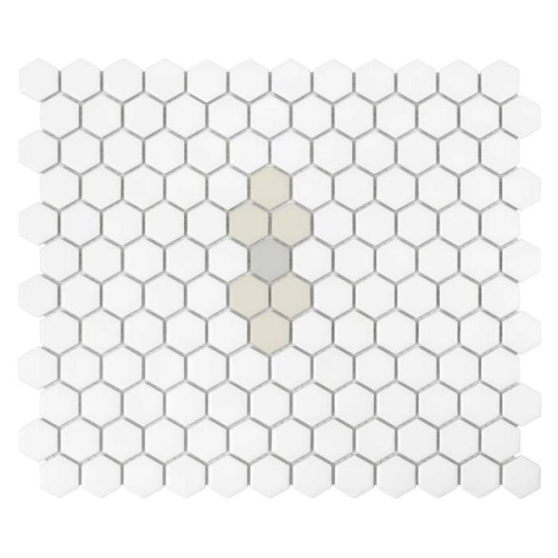 HOUSE LOVES Mini Hexagon Beetle matt Keramická mozaika DUNIN (30x26cm/1ks)