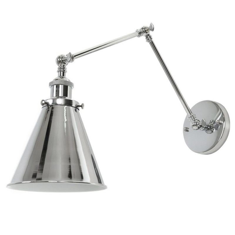 Chrómovaná nástenná lampa s nastaviteľným ramenom RUBI W2 DEKORIKO