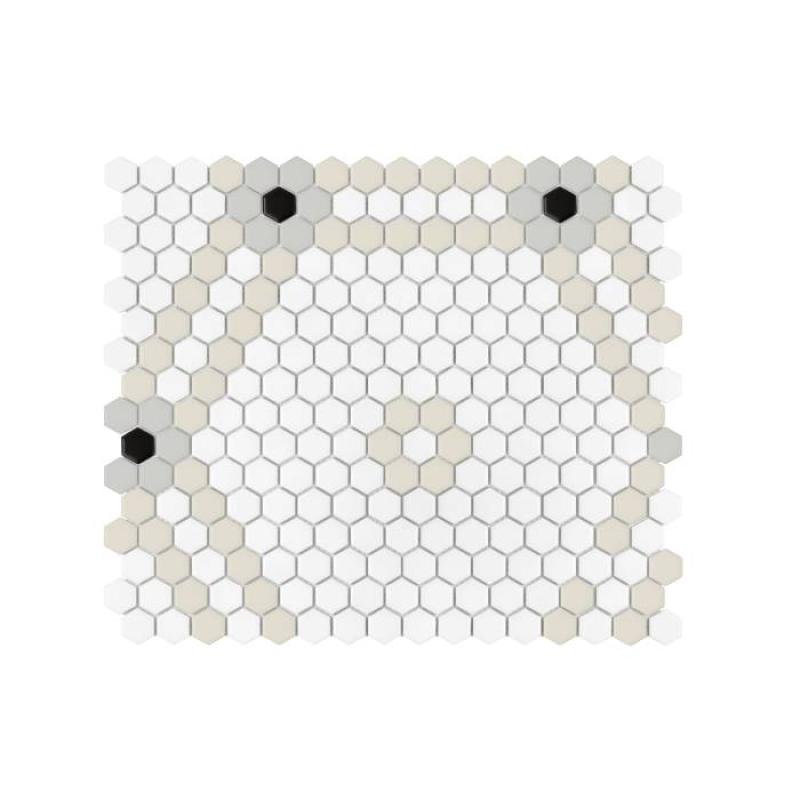 HOUSE LOVES Mini Hexagon Doublehex matt Keramická mozaika DUNIN (40,1x34,1cm/1ks)